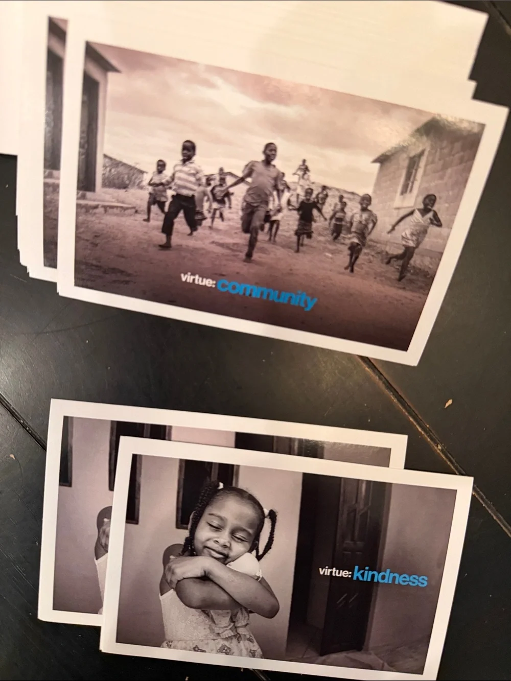 Virtue NoteCards: Kindness Service Community Empowerment Joy Respect Generosity